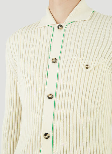 Bottega Veneta Ribbed-Knit Cardigan Beige bov0144009