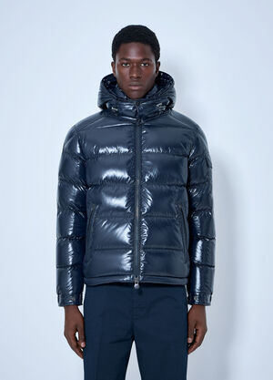 Moncler Maya Hooded Short Down Jacket Navy mon0146083