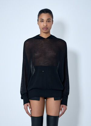 Rick Owens Mesh Knit Hoodie Black ric0264012