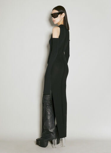 Rick Owens Cape Sleeve Maxi Dress Black ric0255019