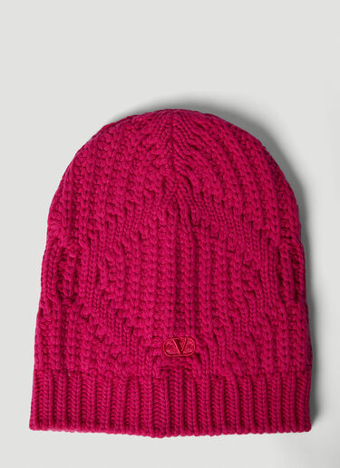 Valentino VLogo Beanie Hat Pink val0150022