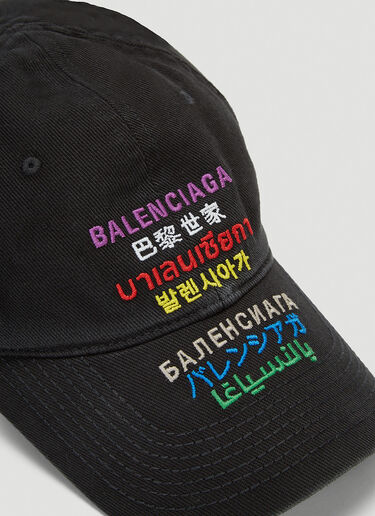 Balenciaga Multilanguages Baseball Cap Black bal0143052