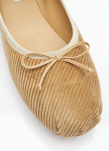 Corduroy Balletina Flats Miu Miu Corduroy Balletina Flats Brown miu0255019