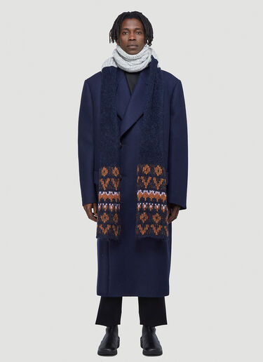 Raf Simons Oversized Double-Breasted Coat Blue raf0142020