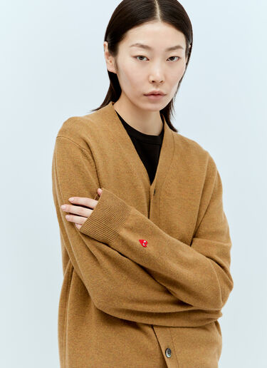 Comme Des Garçons PLAY Wool Knit Cardigan Camel cpl0356011