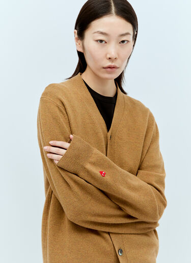 Comme Des Garçons PLAY Wool Knit Cardigan Camel cpl0356011