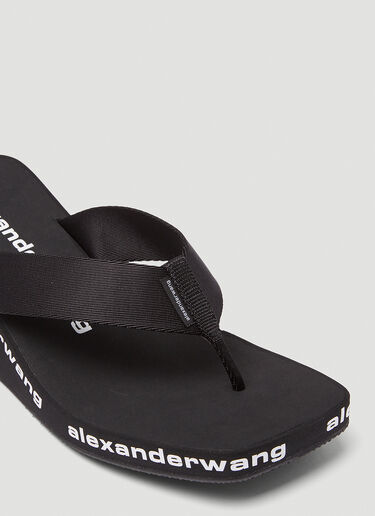 Alexander Wang Logo Wedge Sandals  Black awg0245030