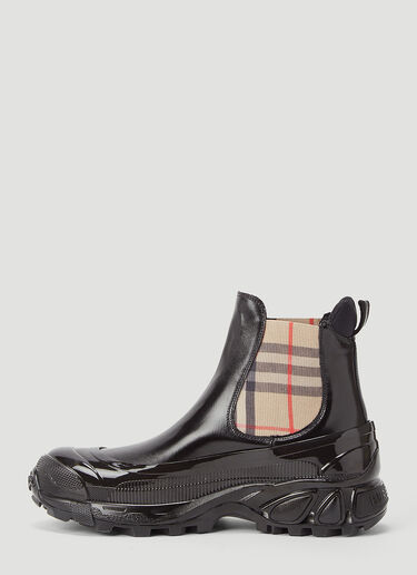 Burberry Check Coated Chelsea Boots Black bur0243084