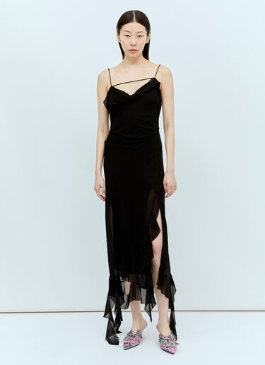 Acne Studios Ruffle Strap Dress Black acn0255001