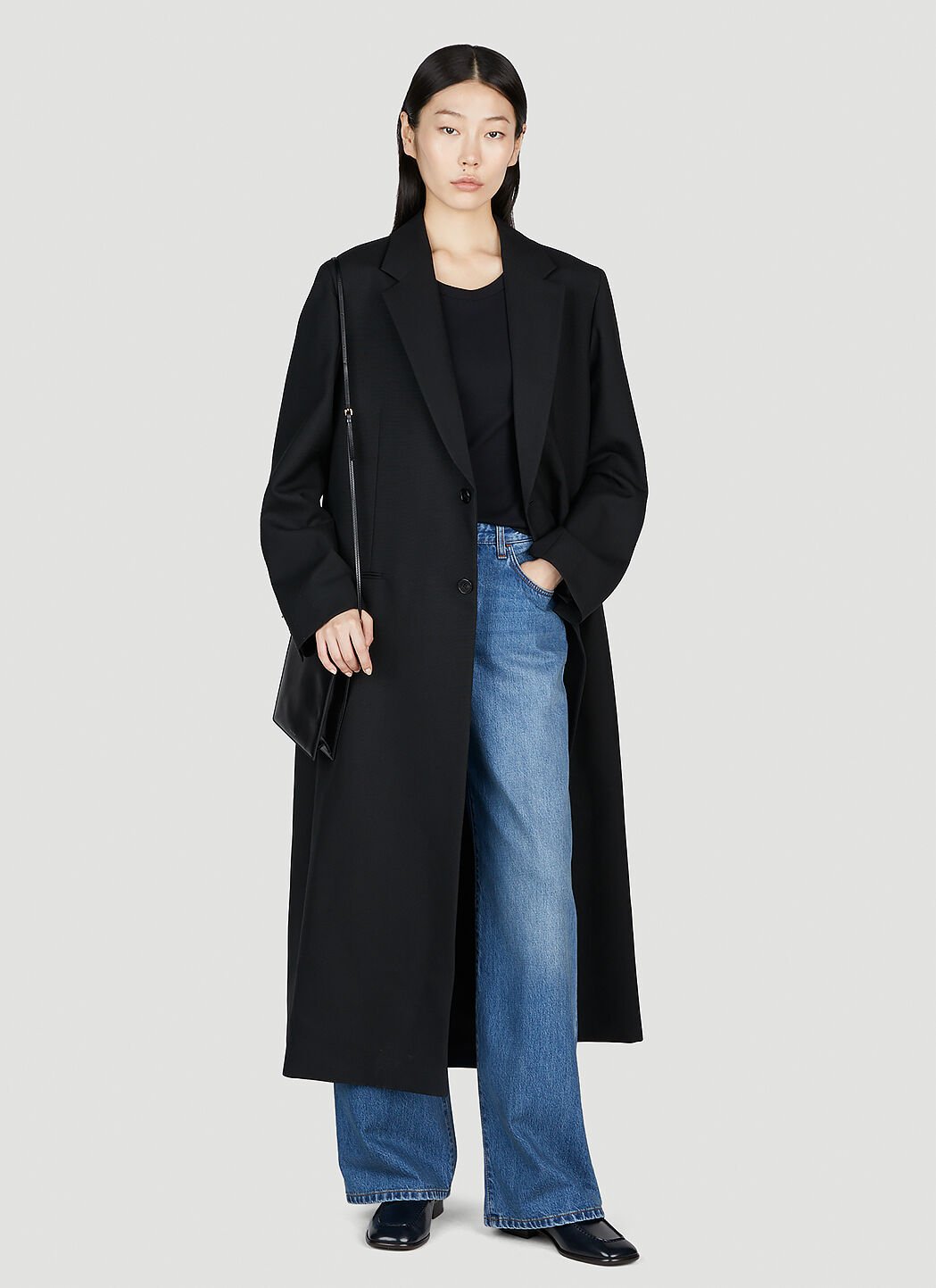 The Row Cheval Oversized Coat in Black LN CC