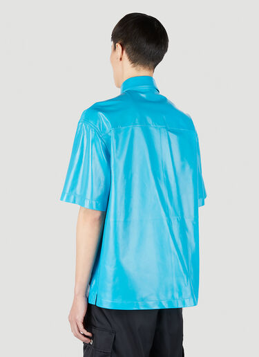 Bottega Veneta Leather Short Sleeve Shirt Light Blue bov0151034