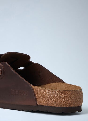 Birkenstock Boston 油浸皮革穆勒鞋 棕色 brk0344003