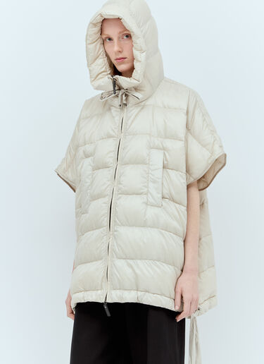 Max Mara Padded Hooded Cape Pearl max0255057