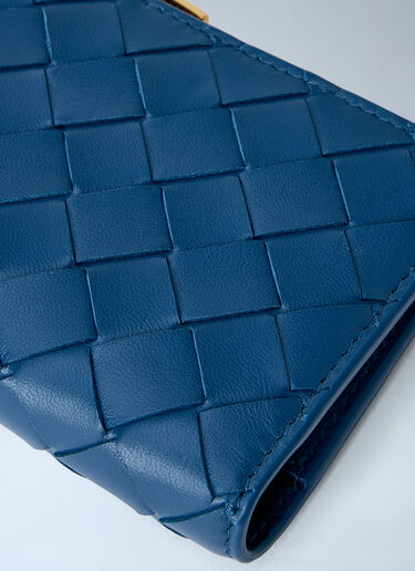 Bottega Veneta Intrecciato Small Bi-Fold Wallet Blue bov0264022