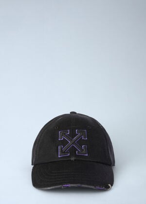 Off-White Distressed Denim Baseball Cap Black ofw0260058