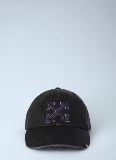 Off-White Distressed Denim Baseball Cap Black ofw0260058