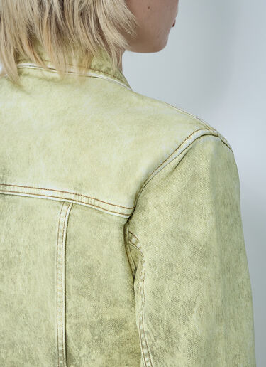 GANNI Foil Denim Jacket Green gan0260011