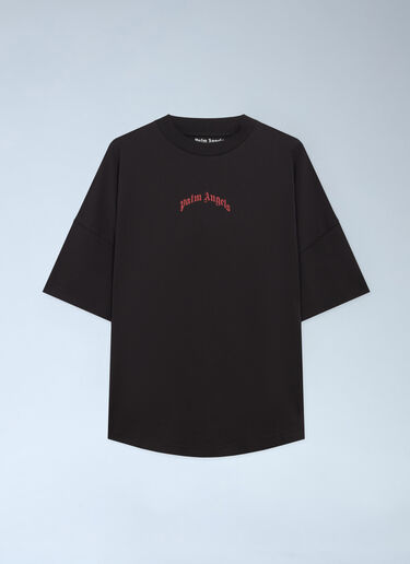 Curved Logo Over T-shirt Palm Angels Curved Logo Over T-shirt Black pma0162007