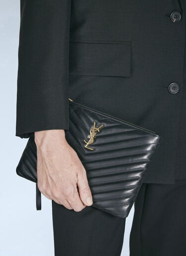Saint Laurent Monogram Matelassé Pouch Black sla0231049