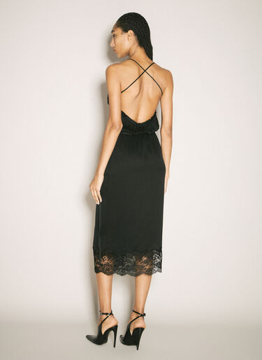Saint Laurent Wrap Midi Dress Black sla0257011
