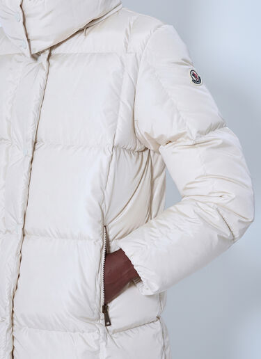 LN-CC® - Moncler: Litte Square-Quilted Hooded Long Down Jacket - Light Beige Moncler Litte Square-Quilted Hooded Long Down Jacket Light Beige mon0266011