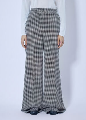 Max Mara Houndstooth Wide-Leg Trousers Brown max0266023