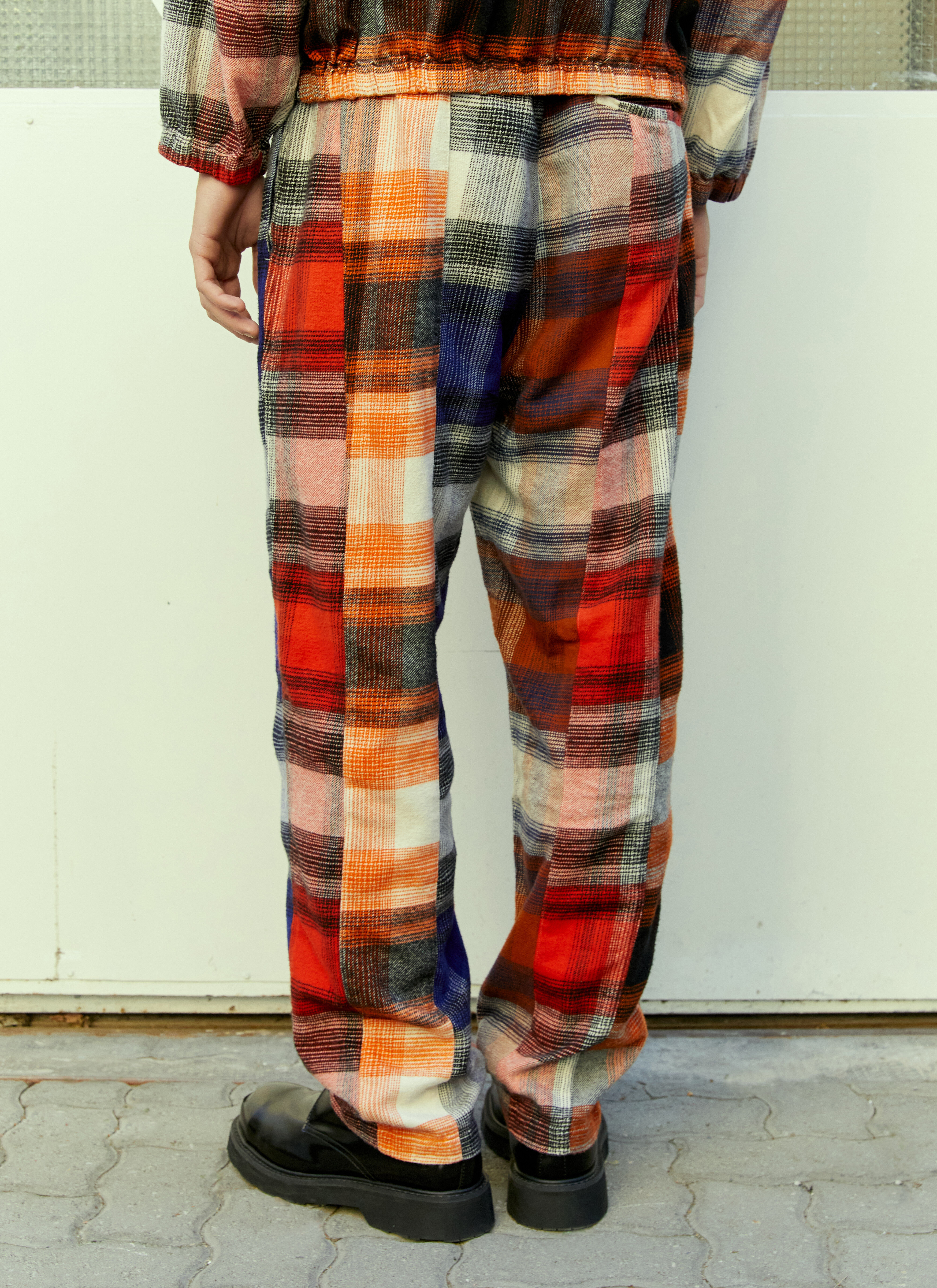 Orange new arrivals plaid pants