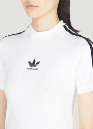 Balenciaga x adidas ロゴプリント アスレチックTシャツ ホワイト axb0251011