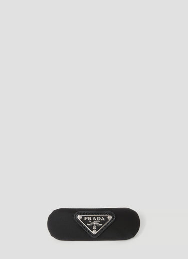 Triangle Logo Hair Clip Prada Triangle Logo Hair Clip Black pra0254035