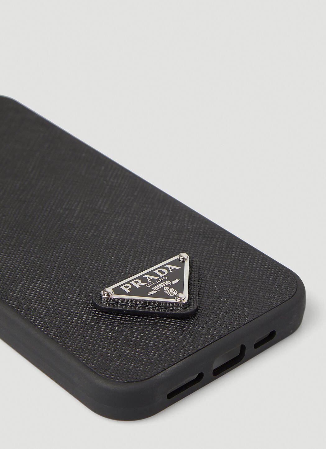 Prada Men's' Logo Plaque iPhone 13 Pro Case in Black | LN-CC®