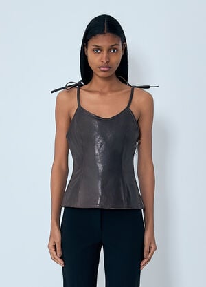 Our Legacy String Leather Tank Top Brown our0264017