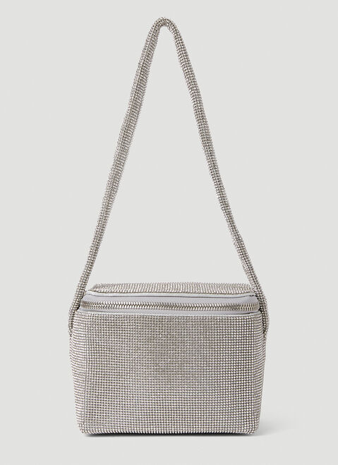 KARA Crystal Mesh Cooler Shoulder Bag Silver kar0252011