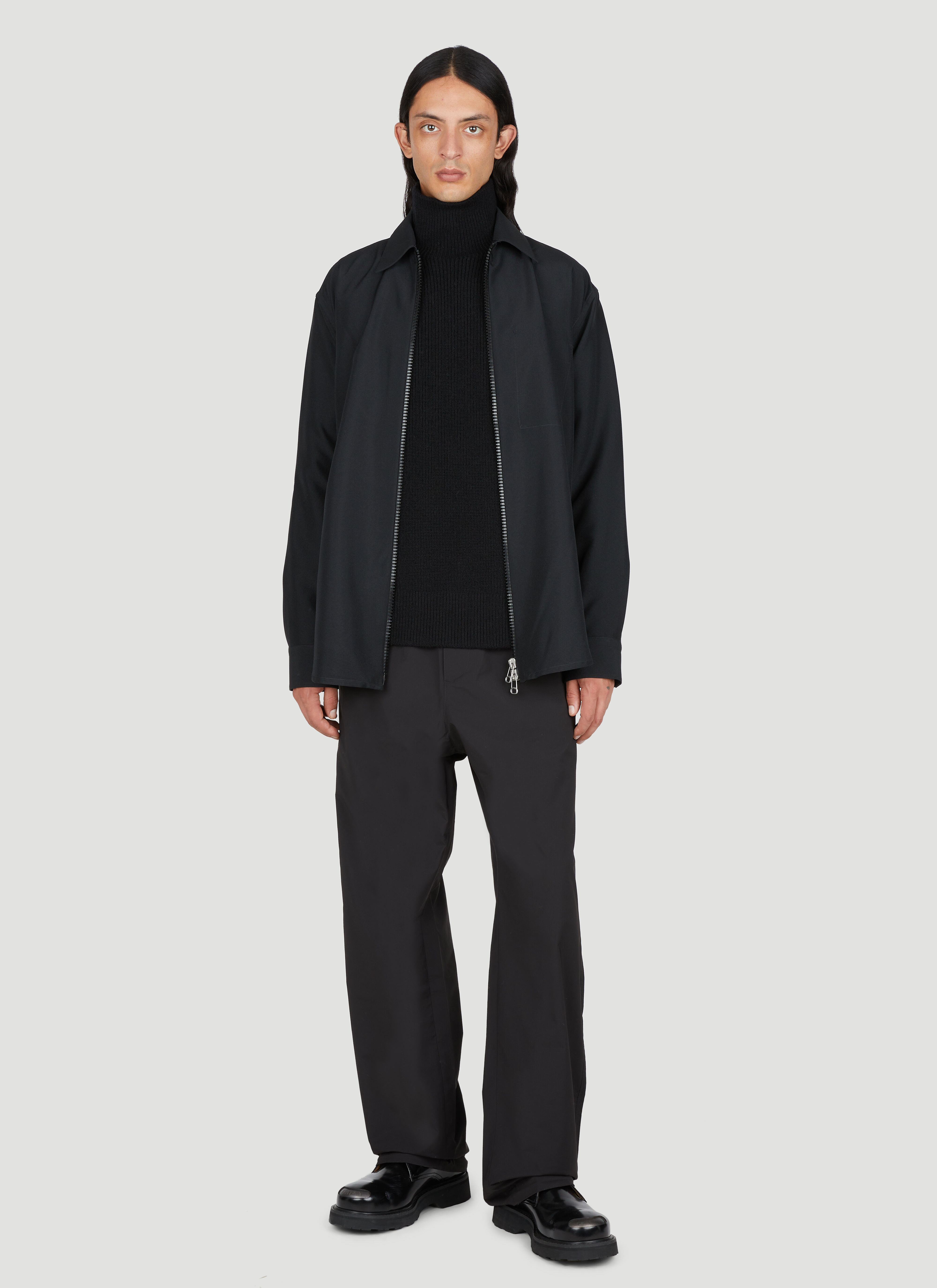 OAMC Men's' Ian Zip-Up Shirt in Black | LN-CC®