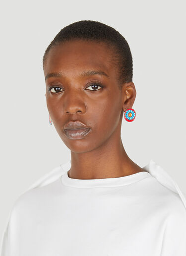 Chopova Lowena Mismatched Flower Stud Earrings Red cho0248024