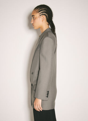 Saint Laurent Wool Gabardine Blazer Grey sla0257001