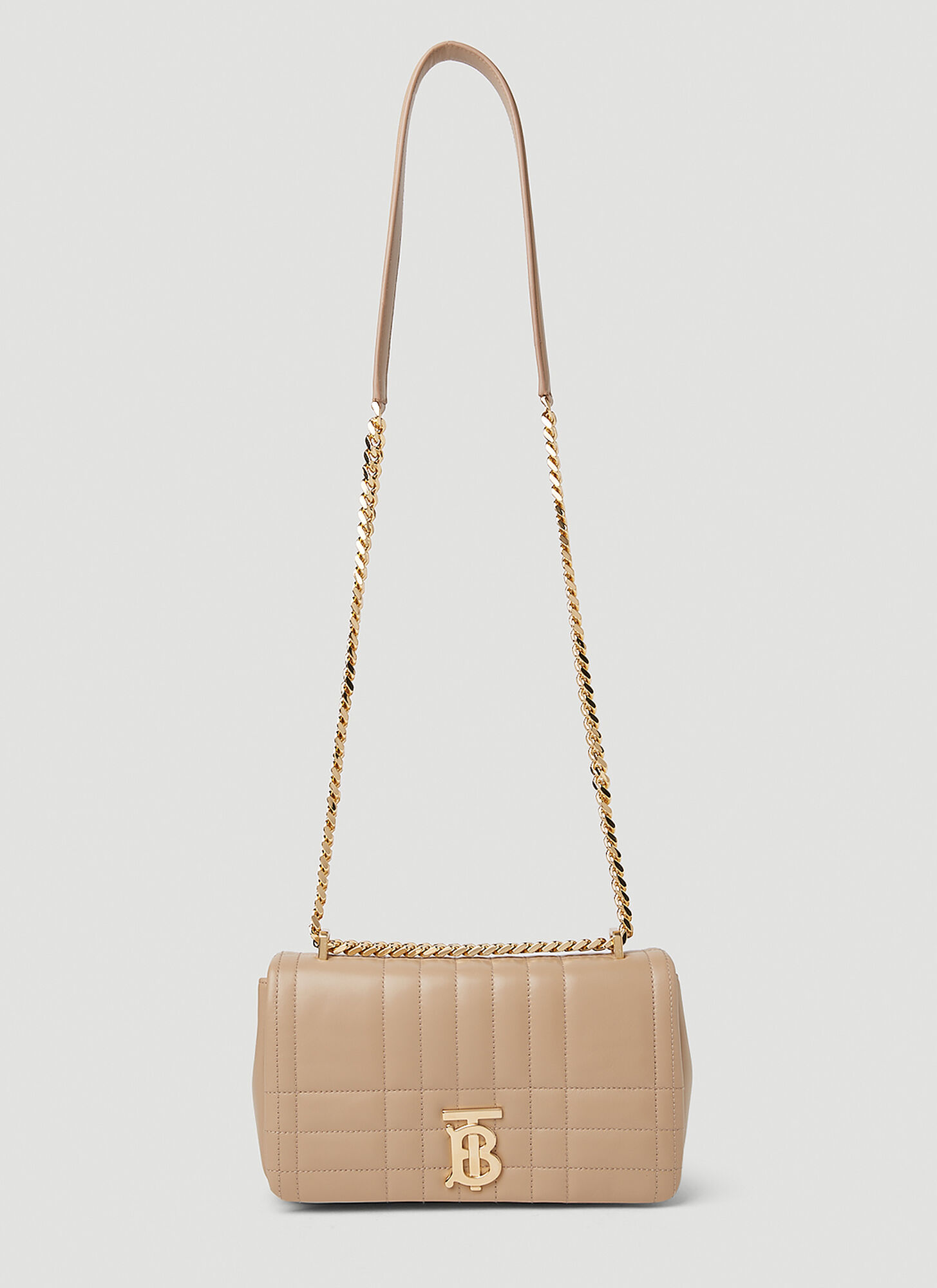 Burberry Lola Quilted Small Shoulder Bag In Beige