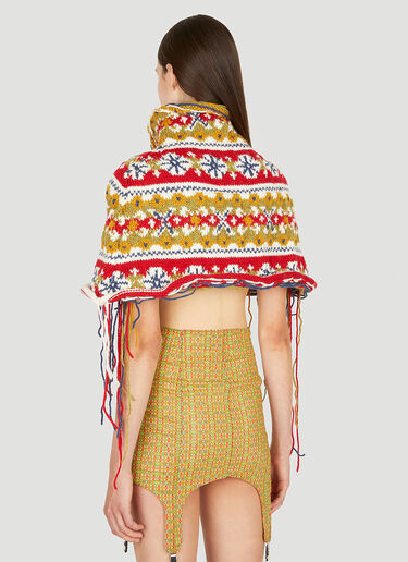 LN-CC® - LOUISE LYNGH BJERREGAARD: Folklore Fairisle Knit Cape - Multicolour LOUISE LYNGH BJERREGAARD Folklore Fairisle Knit Cape Multicolour llb0250002