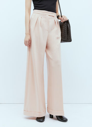 Max Mara Wool Jersey Wide Leg Pants Pink max0254071