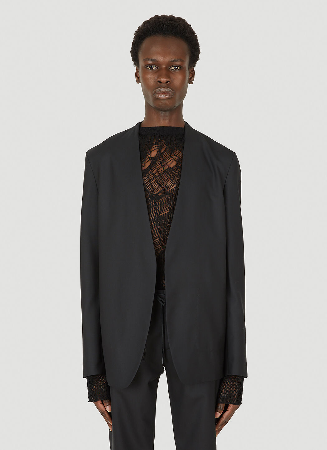Collarless hotsell blazer men