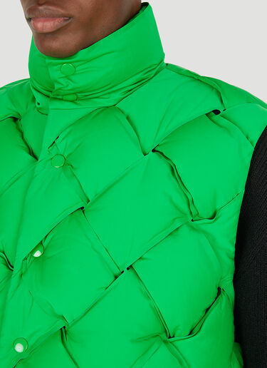 Bottega Veneta Intrecciato Tech Sleeveless Jacket Green bov0149110
