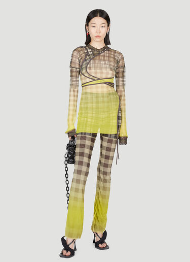 Ottolinger Mesh Plaid Pants Yellow ott0253015