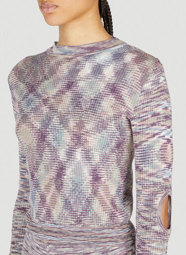 Aries Holey Space Dye Knit Sweater Purple ari0252006
