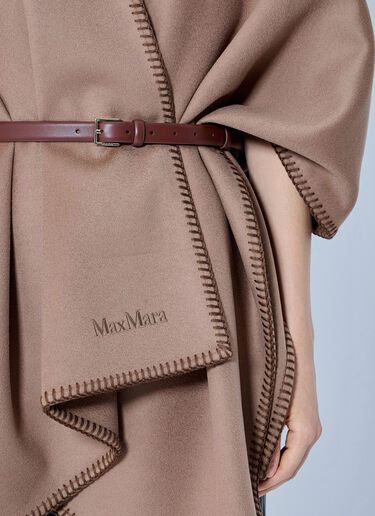 LN-CC® - Max Mara: Belted Wool Wrap - Beige Max Mara Belted Wool Wrap Beige max0265047