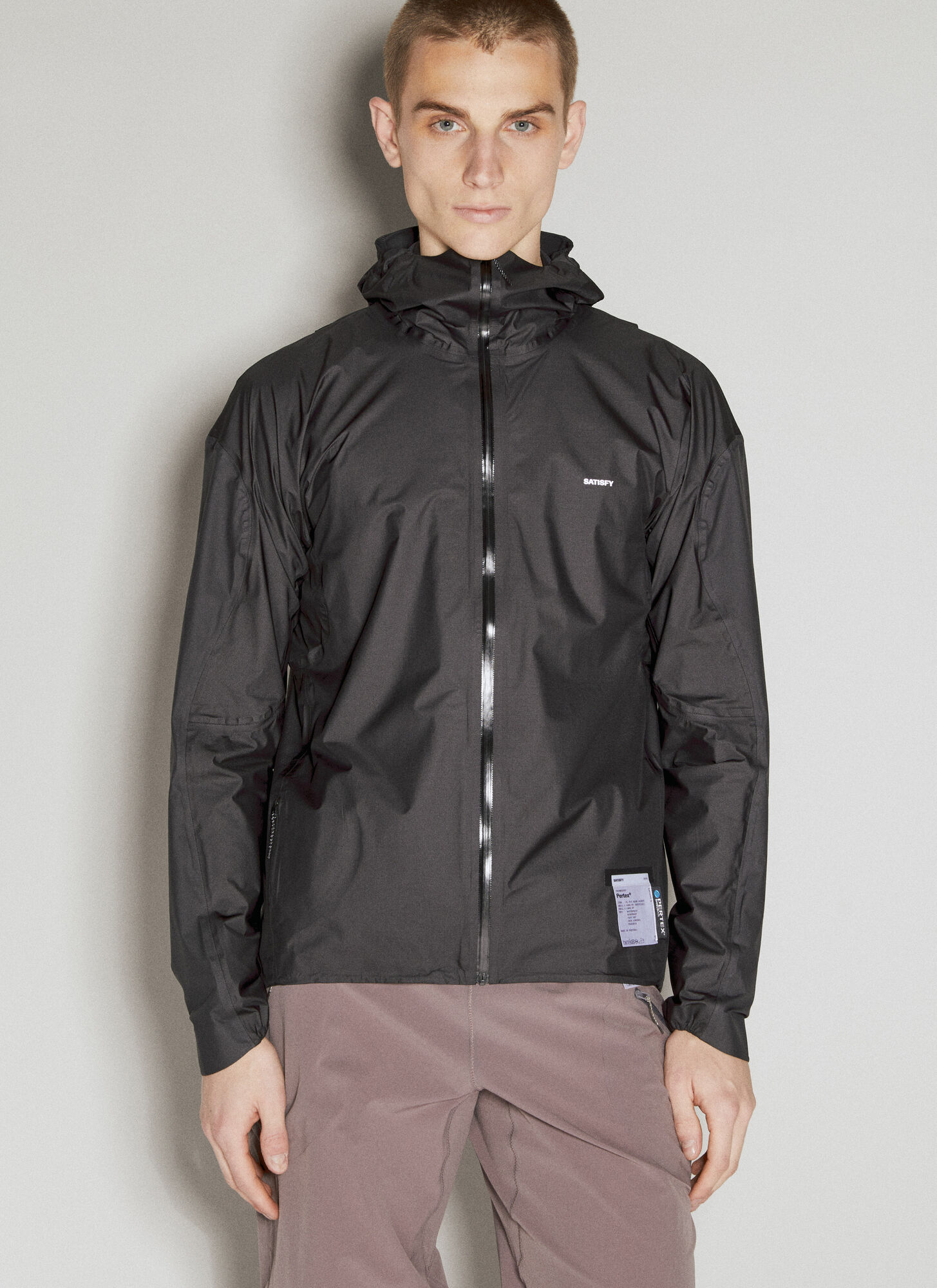 Shop Satisfy Pertex® 3l Fly Rain Jacket In Black