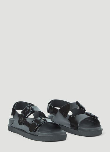Gucci Double G Rubber Sandals Black guc0245115