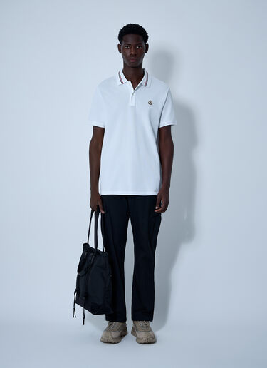 Moncler 로고 패치 폴로 셔츠 화이트 mon0156010