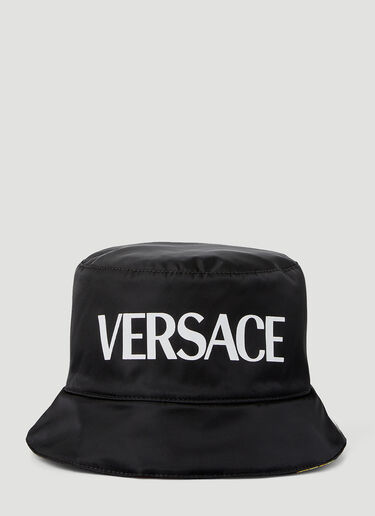 Versace リバーシブルロゴプリントバケットハット イエロー vrs0349002