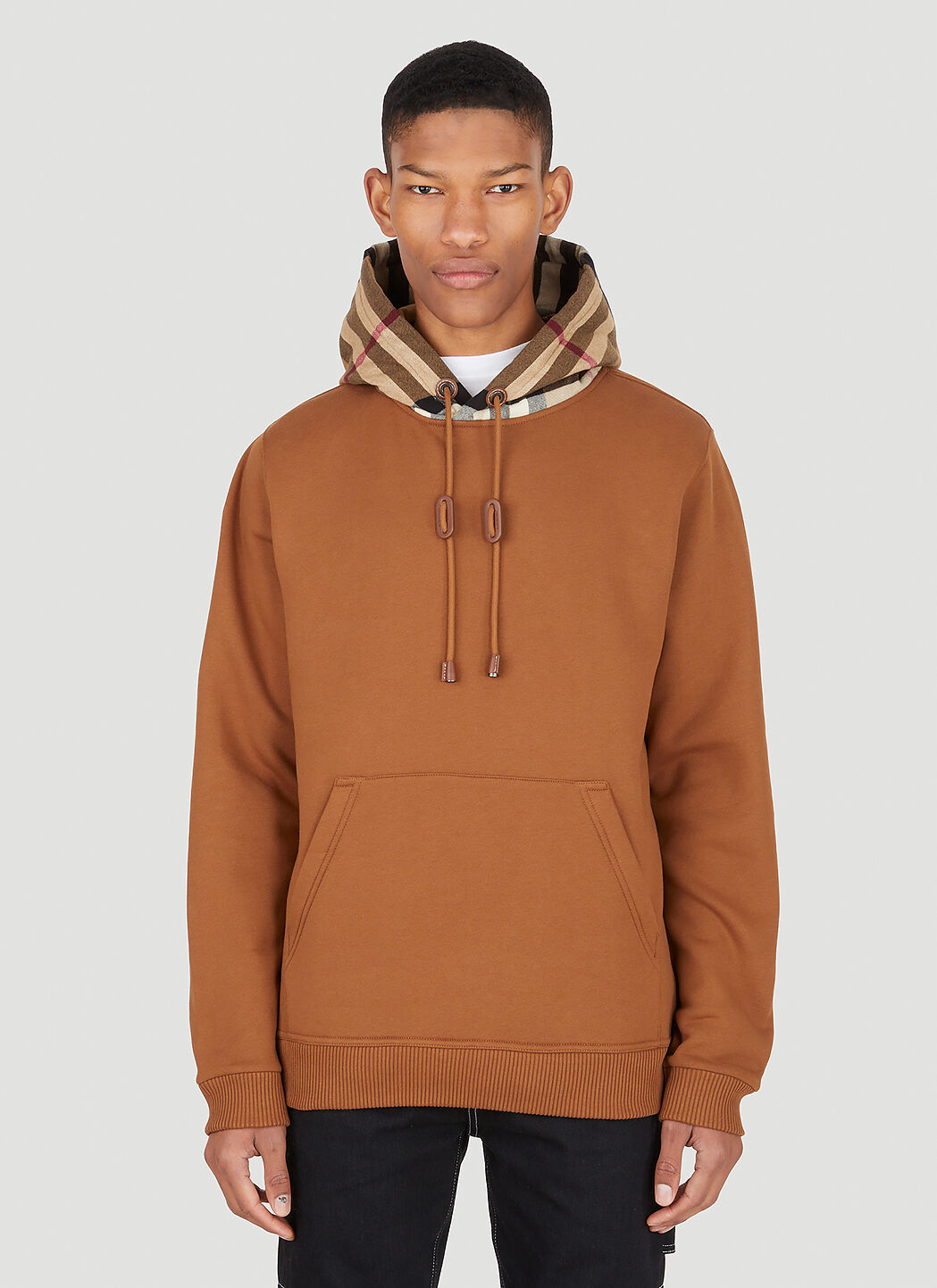 Burberry vintage check detail cotton blend sweatshirt online