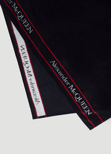 Alexander McQueen Logo Beach Towel Black amq0144021