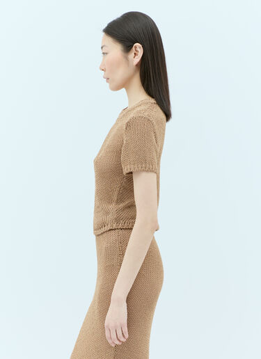 Aya Muse Atele Knit T-Shirt Brown aym0255004